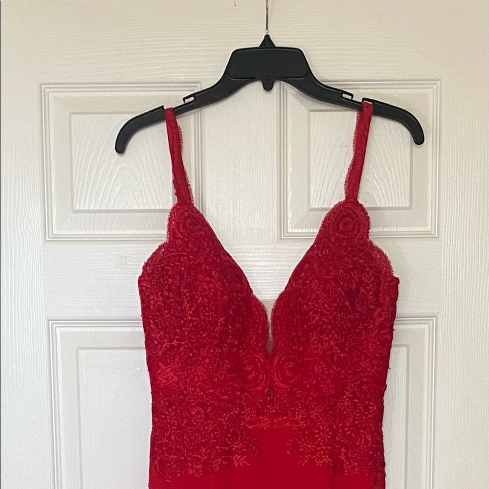 Beautiful red fit/flare formal-worn once!